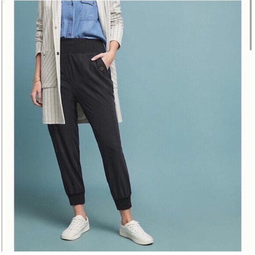 Maeve Black Track Jogger Pants